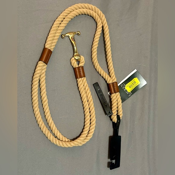 0.75" Rope Anchor-Toggle Skinny Belt by Ralph Lauren. - Picture 2 of 3